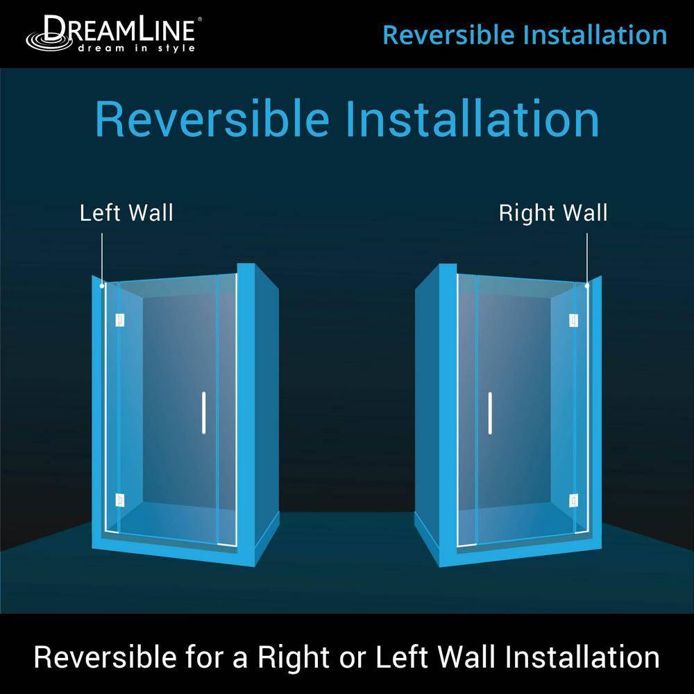 Unidoor-X 55.5" W x 72" H Frameless Shower Door with Fixed Panel