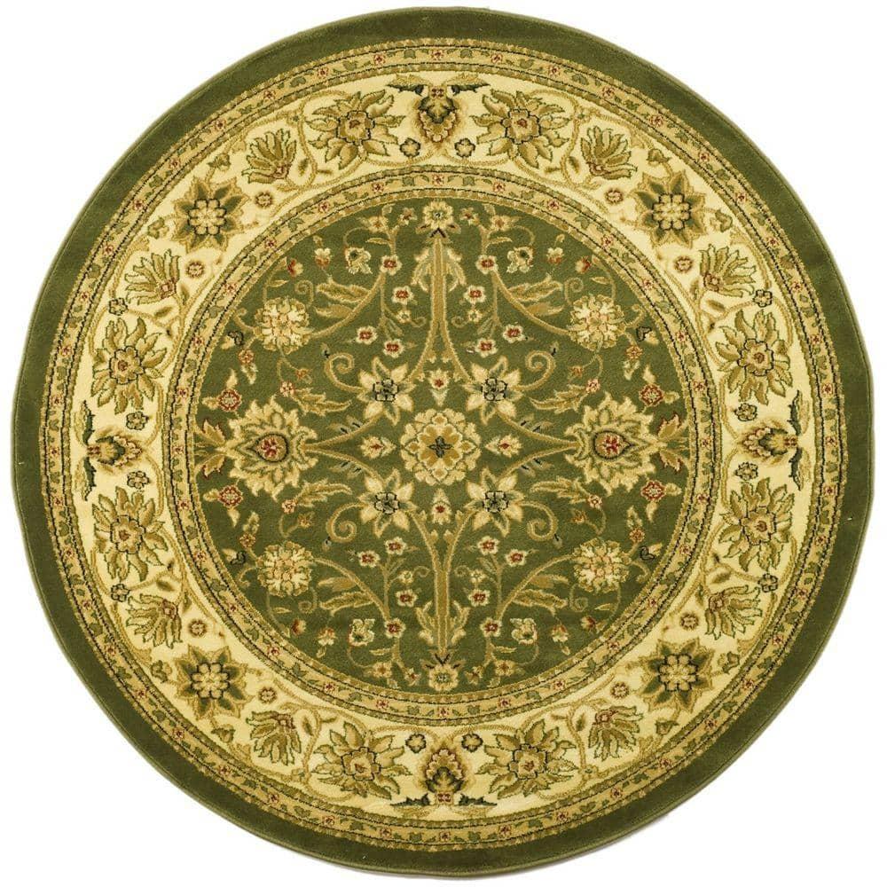 Lyndhurst LNH212 Power Loomed Area Rug - Sage/Ivory - 8' Round - Safavieh