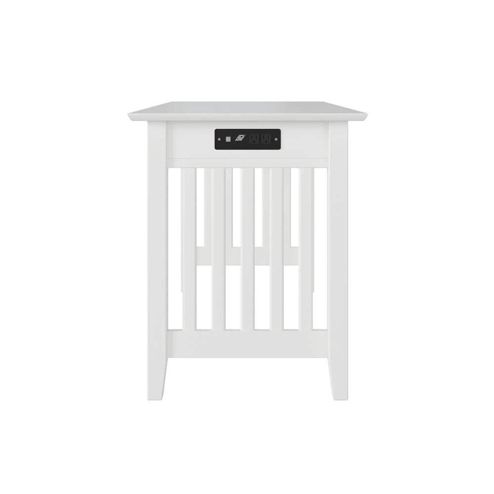 AFI Furnishings Mission Desk with Drawer and Charger White
