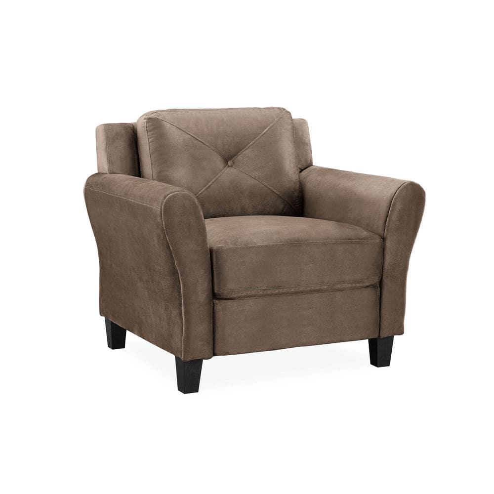 Harvard Brown Microfiber with Round Arm Chair