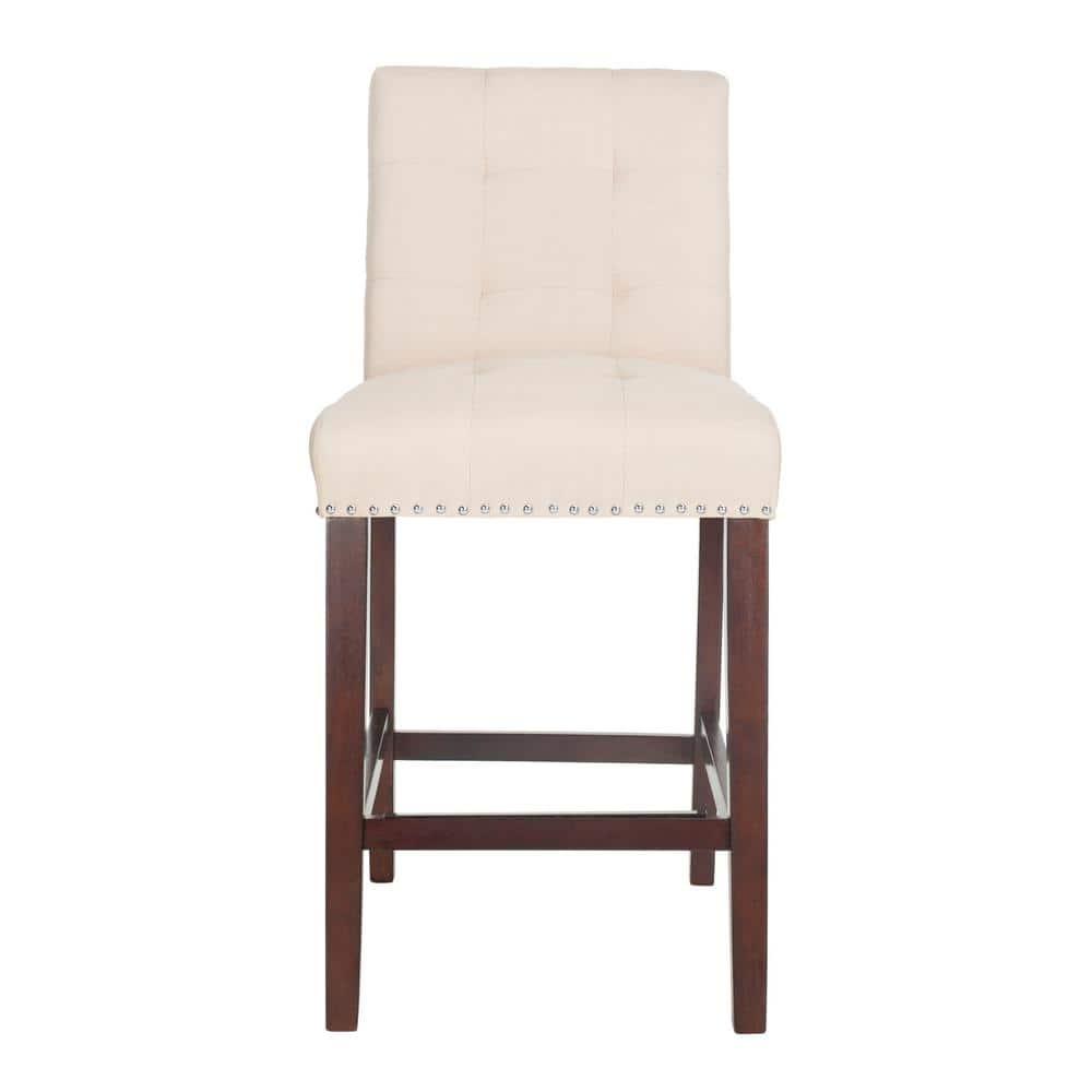 Nikita Counter Stool (Set of 2) - BST6303 - Beige/Espresso - Safavieh