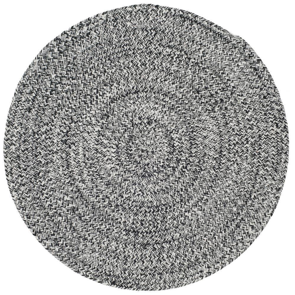 Braided BRD256 Hand Woven Indoor Accent Rug - Ivory/Black - 3' Round - Safavieh