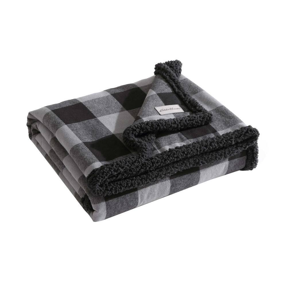 Eddie Bauer Eddie Bauer Cabin Plaid Flannel/Sherpa Throw Blanket