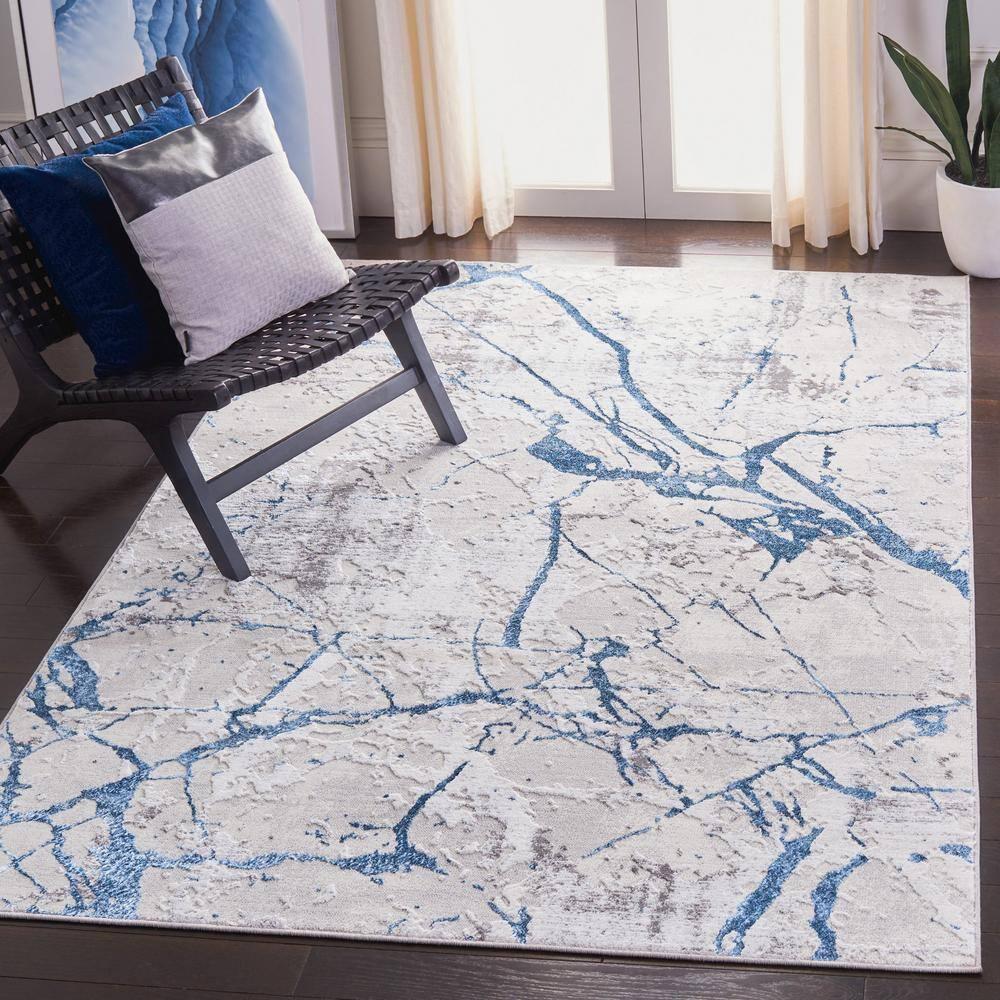 SAFAVIEH Amelia Pemala Abstract Area Rug, Grey/Blue, 9' x 12'