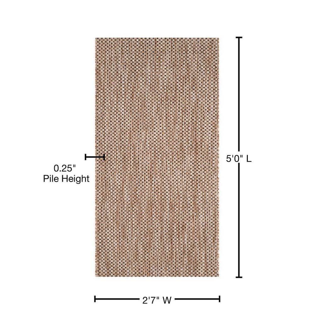 Courtyard CY8521 Power Loomed Indoor/Outdoor Accent Rug - Natural/Black - 2'7"x5' - Safavieh.