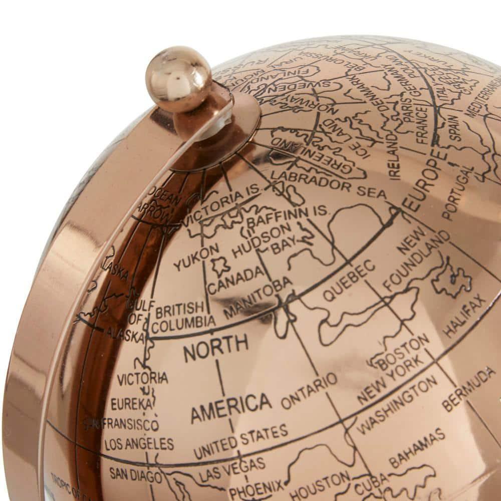 Novogratz Aluminum Metal Educational/Geographic Earth Rose Gold Globe