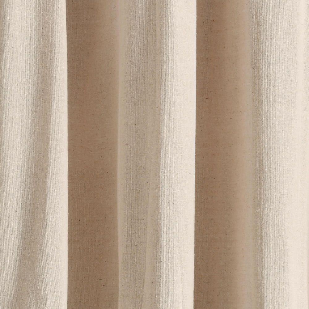 Lush Decor Linen Button Cotton Blend Blackout Curtain Single Panel