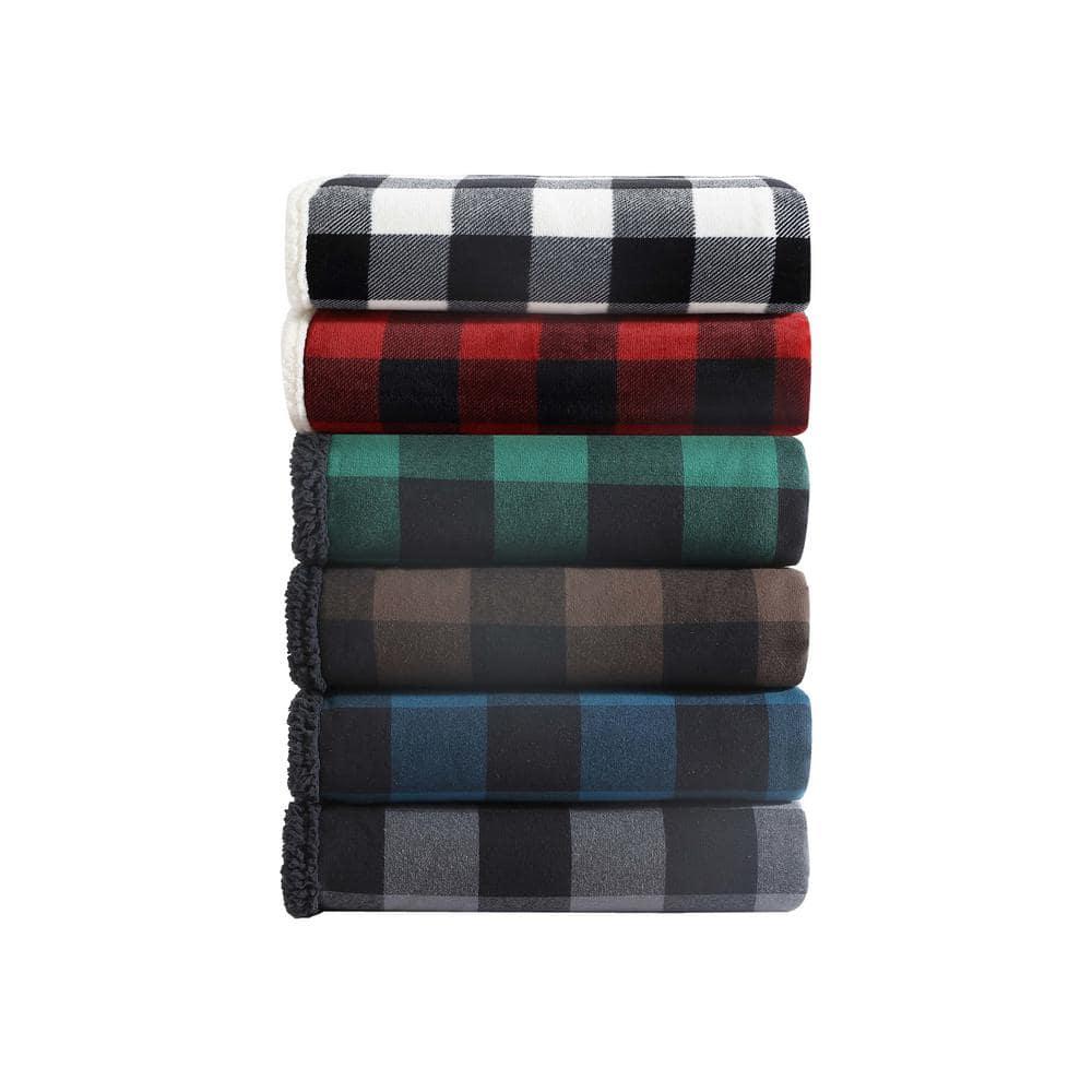 Eddie Bauer Eddie Bauer Cabin Plaid Flannel/Sherpa Throw Blanket