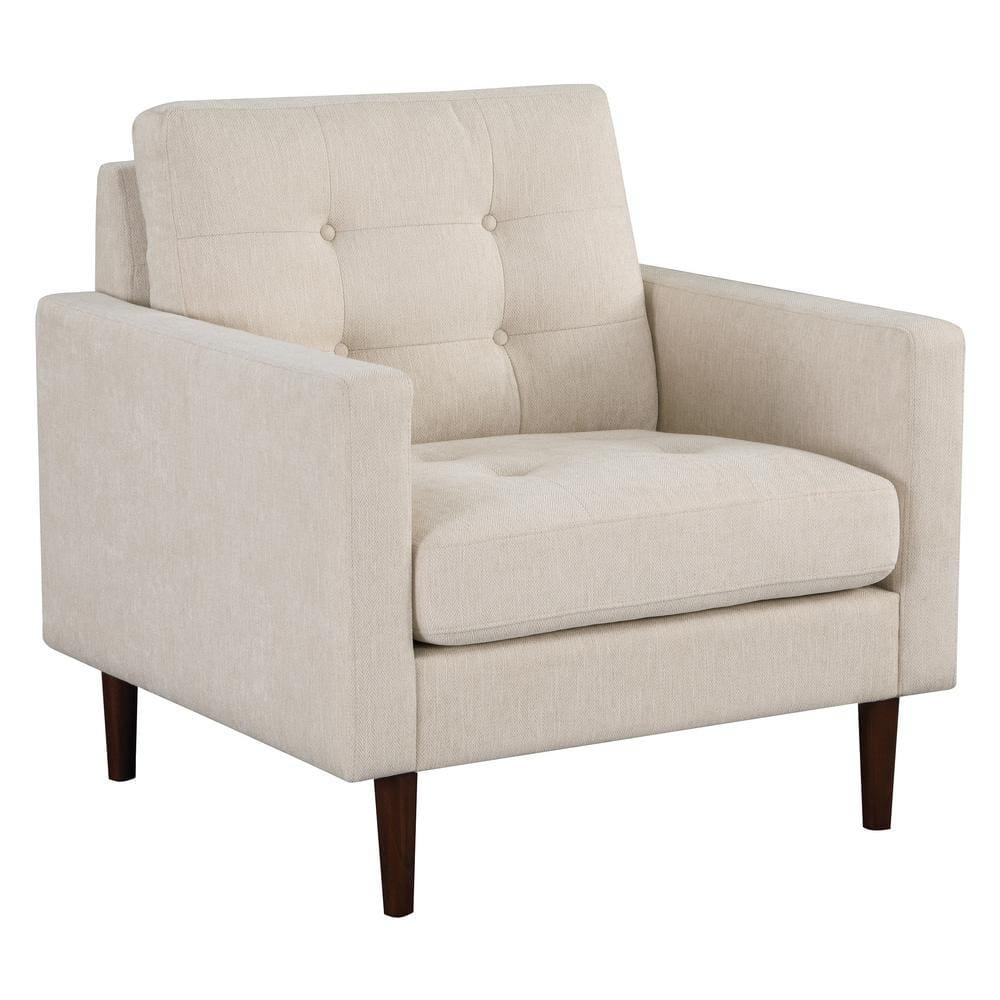 Grayburn Mid-Century Chair in Cream Fabric