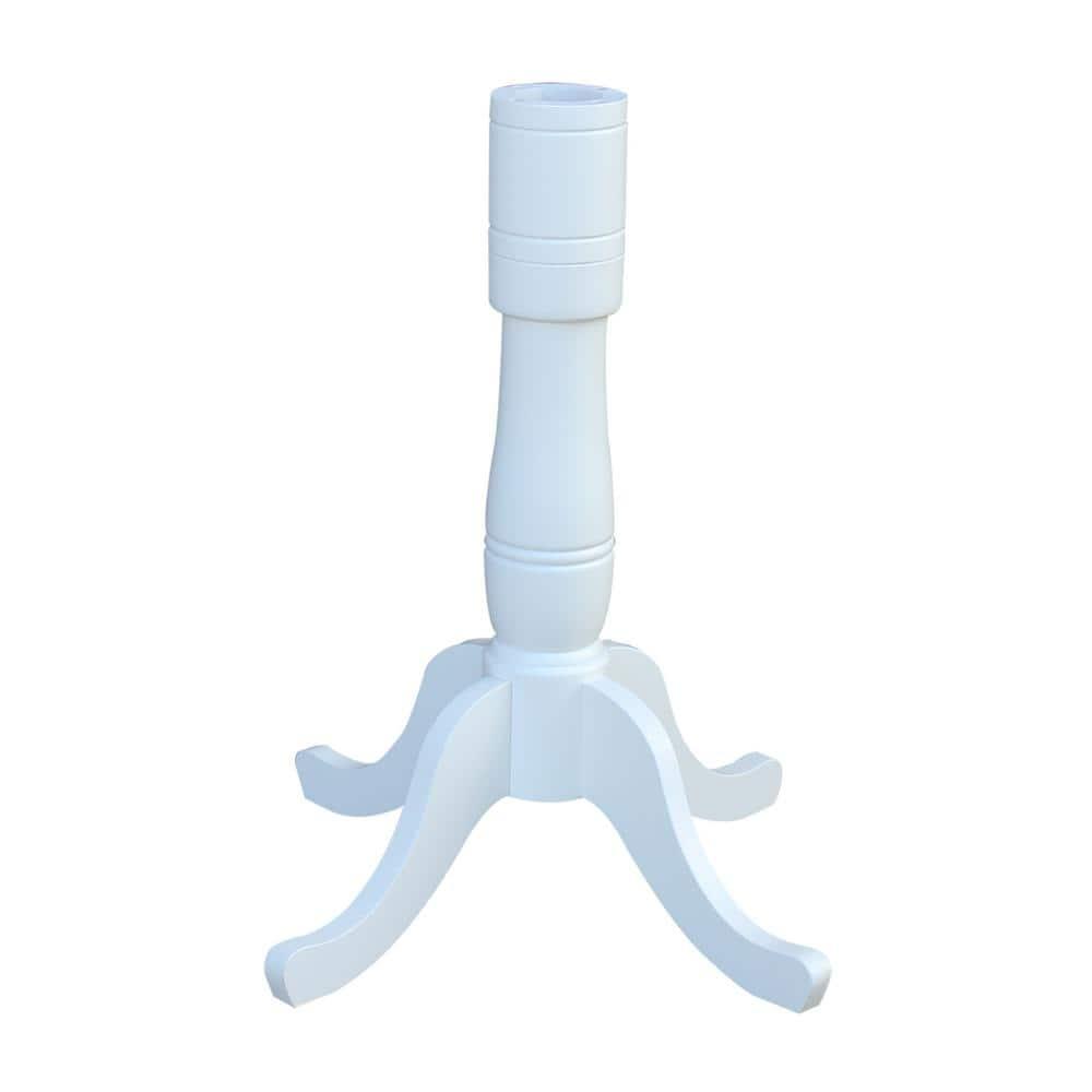 30" Round Top Pedestal Counter Table White – International Concepts: Solid Wood, Kitchen Furniture