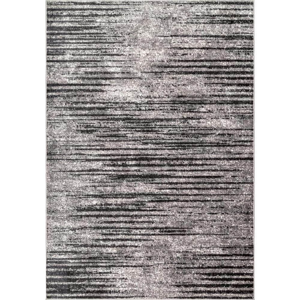 Nuloom Elsa Striped 2x3 Accent Indoor Area Rug for Living Room Bedroom Dining Room Entryway Kitchen, Grey/Ivory