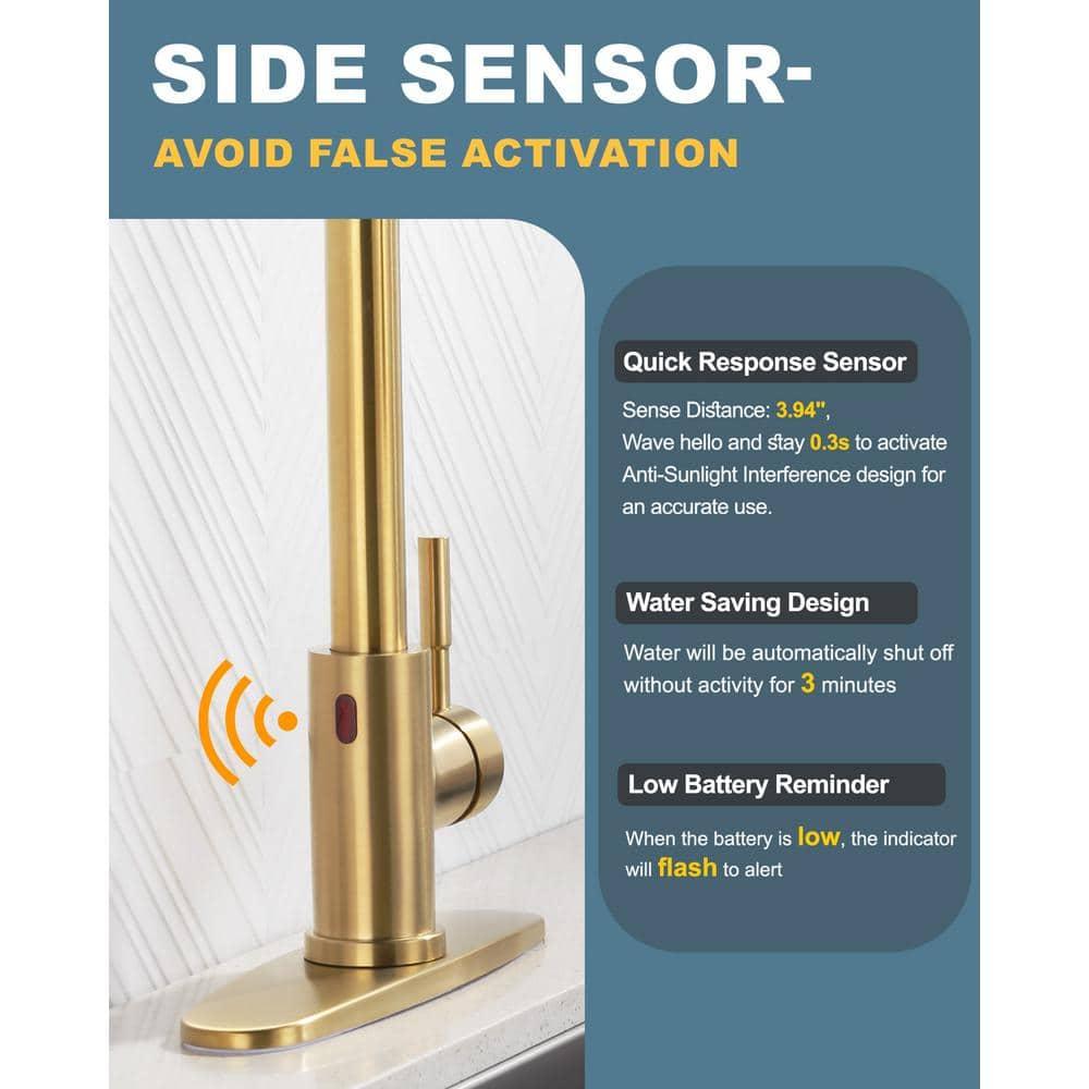 ARCORA AR7100301G-DC ARCORA Stainless Steel  Single Handle Pull-Down Sprayer Kitchen Faucet Set with Touchless Sensor