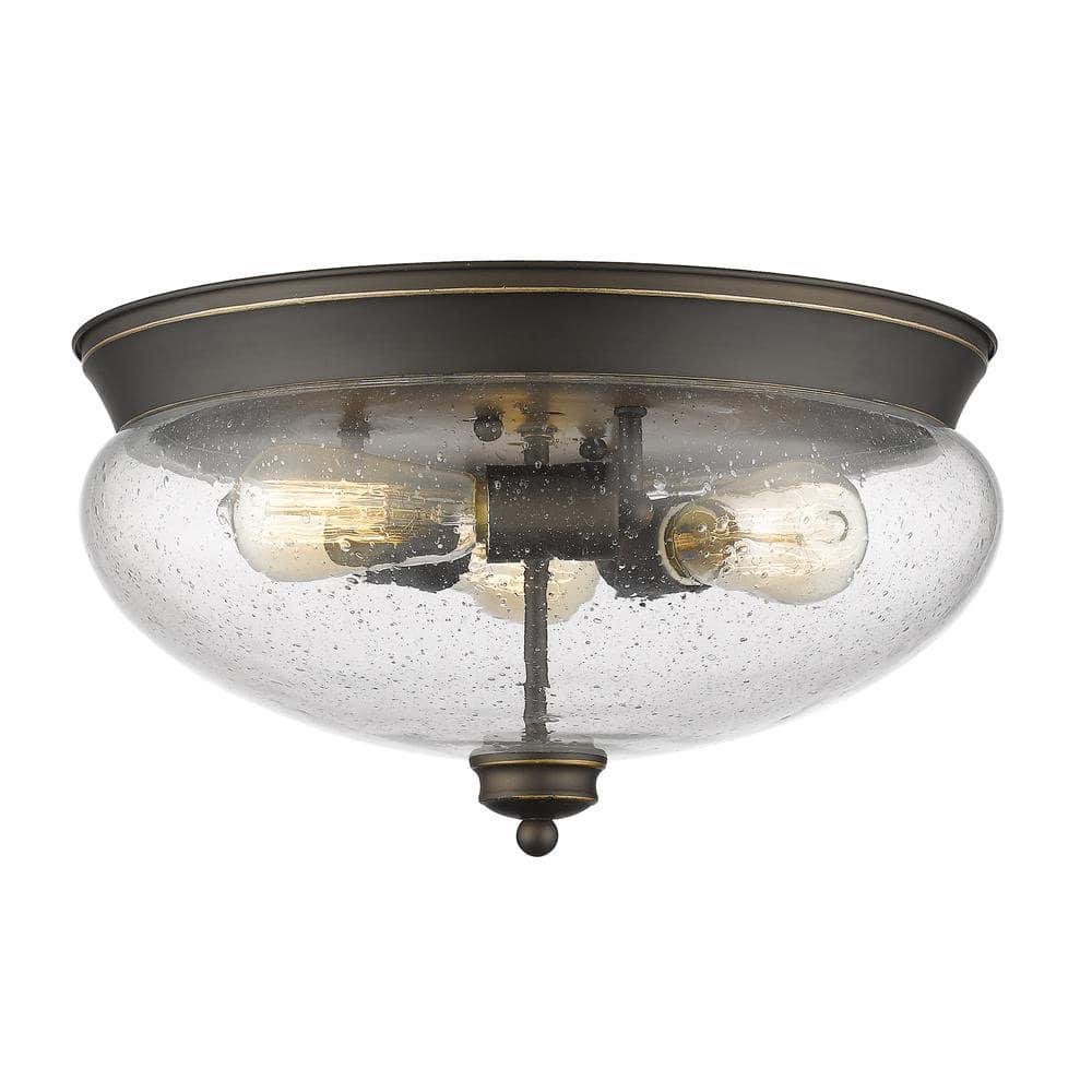 Z-Lite - Amon - 3 Light Flush Mount in Traditional Style - 15 Inches Wide by 8.5