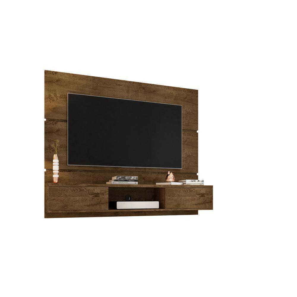Manhattan Comfort Vernon Floating Wood Entertainment Center in Brown