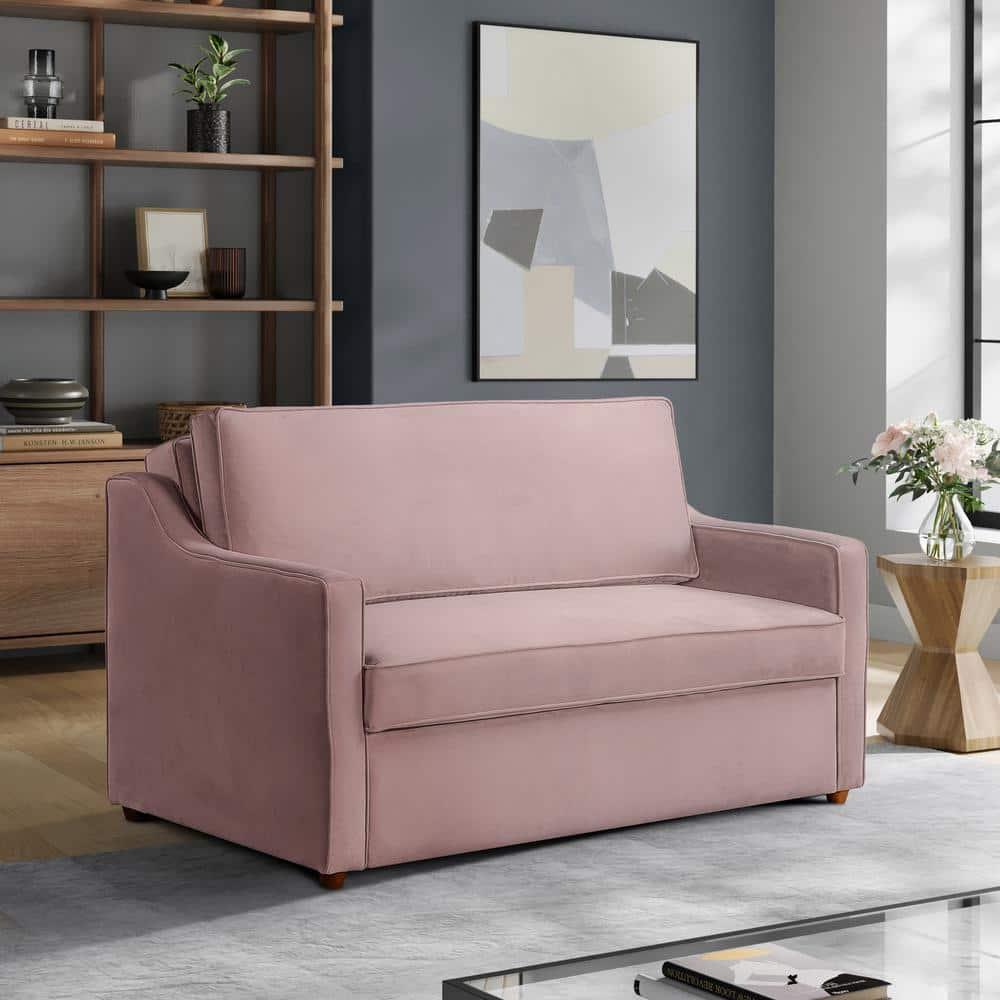Serta Juliette 62.2'' Full Convertible Sofa w/ Velvet Upholstery