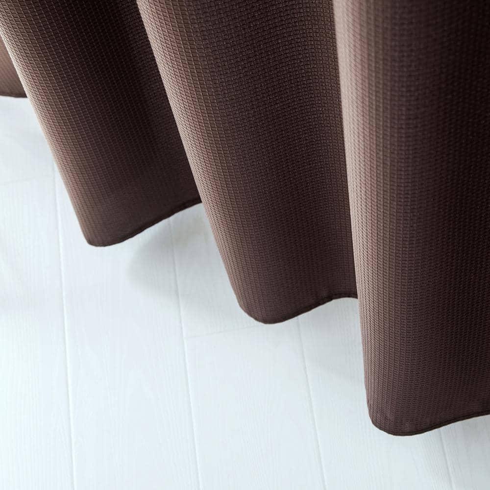 Dainty Home Complete Shower Curtain With Detachable Liner - Brown