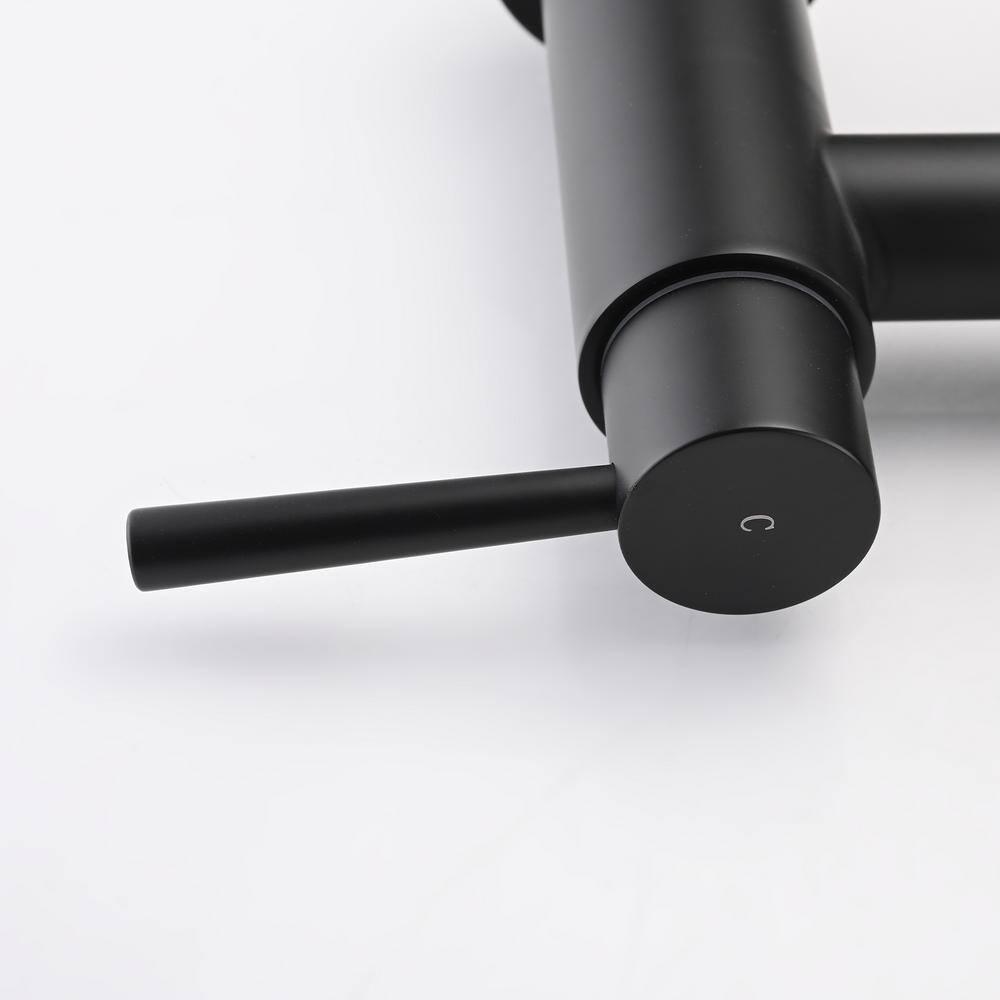 Double Handle Bridge Kitchen Faucet with Side Sprayer in Matte Black