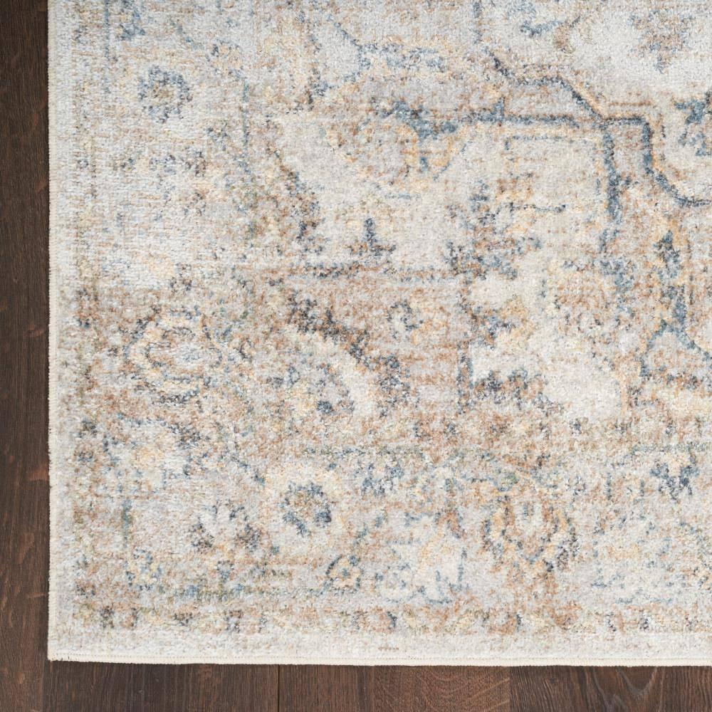Nourison Astra Machine Washable Vintage Medallion Indoor Rug Silver Grey 4' x 6'