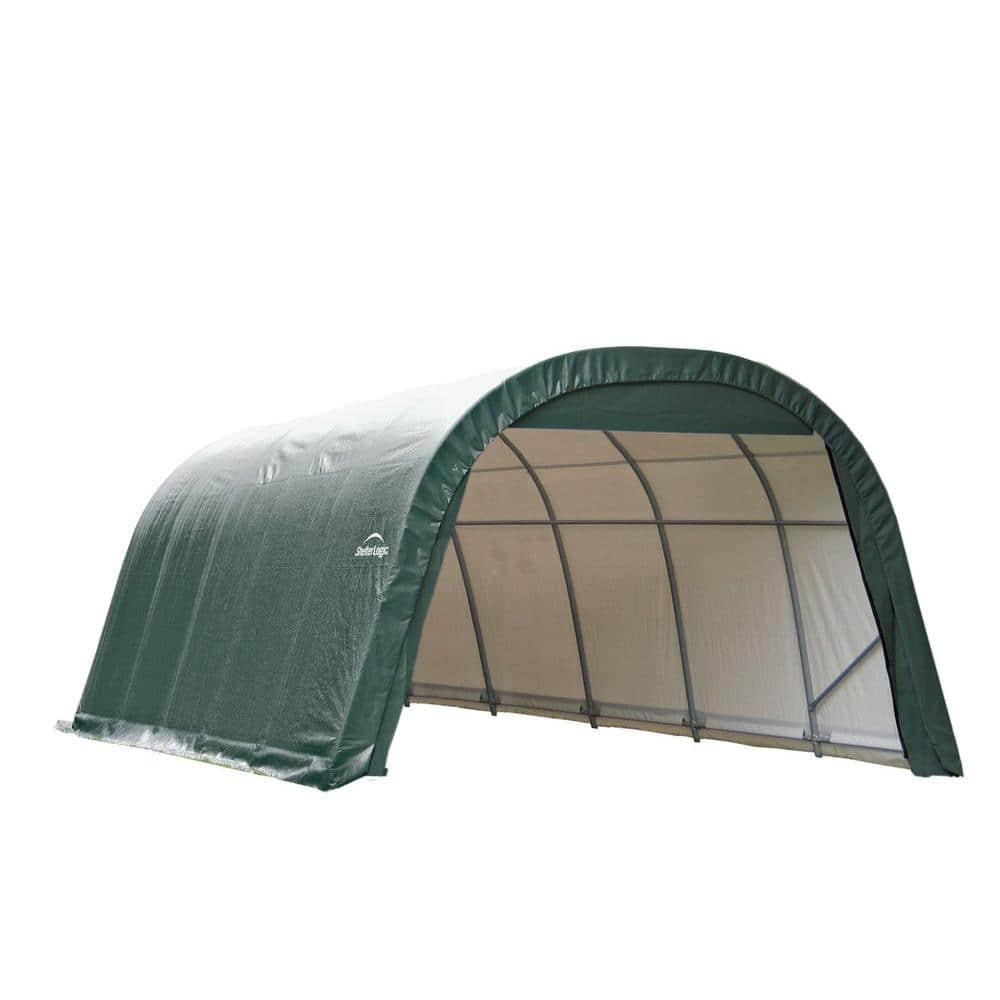 Shelterlogic  Outdoor Round Garage Boat/ Car Green 12 x 8 x 24-foot Storage Shed