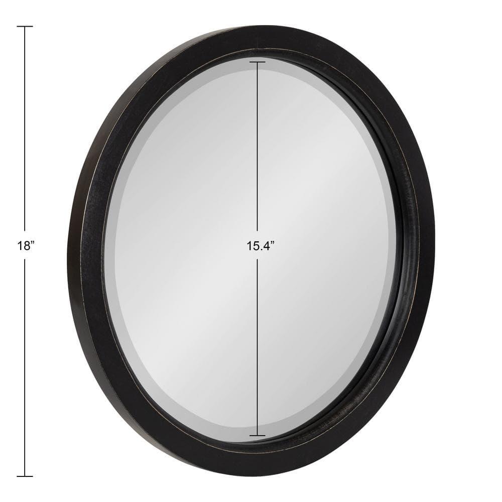 18" x 18" Hogan Round Framed Decorative Wall Mirror Black - Kate & Laurel All Things Decor: Modern Farmhouse Style, Solid Wood