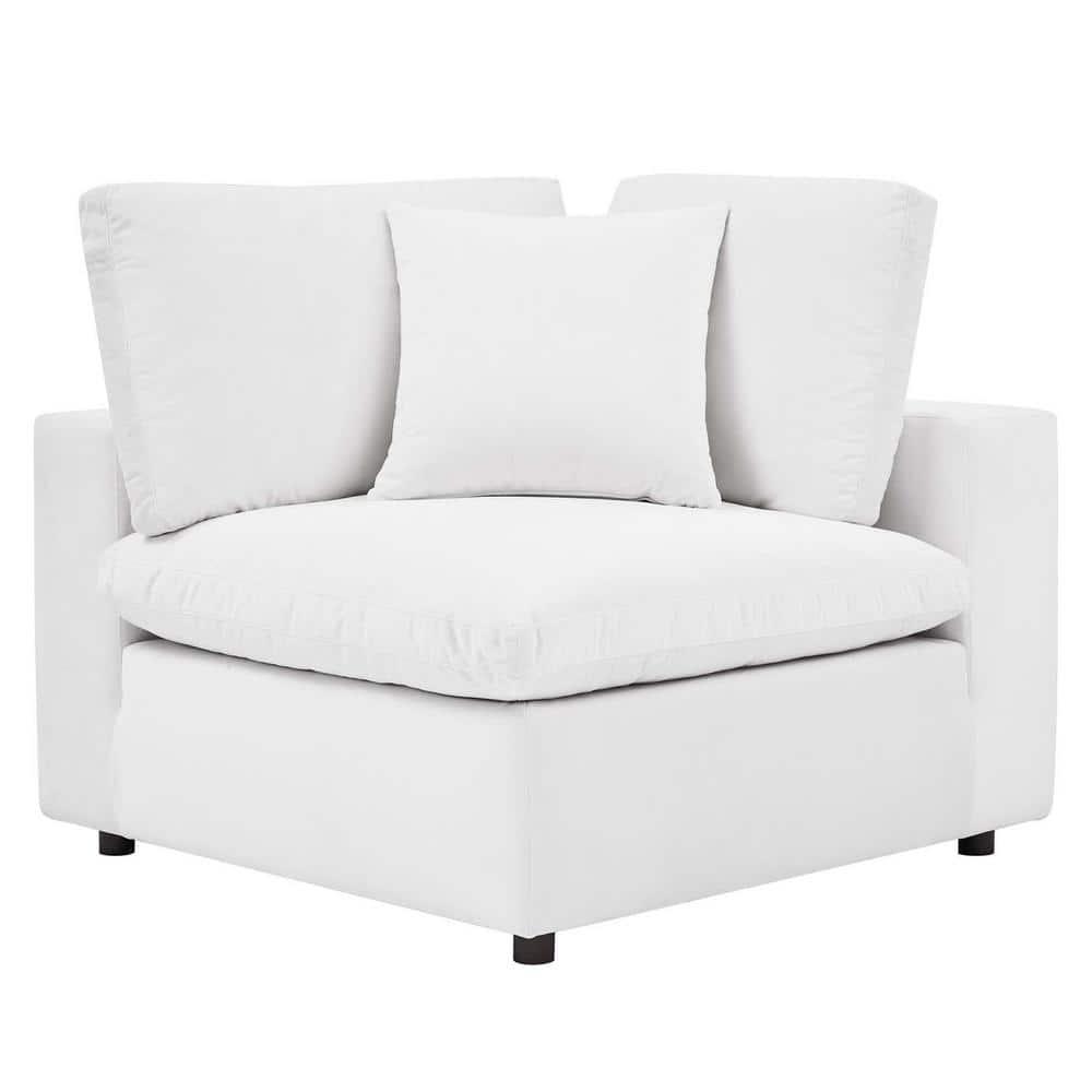 Modway Commix 4-Piece Down Filled Overstuffed Performance Velvet Sectional Sofa in White