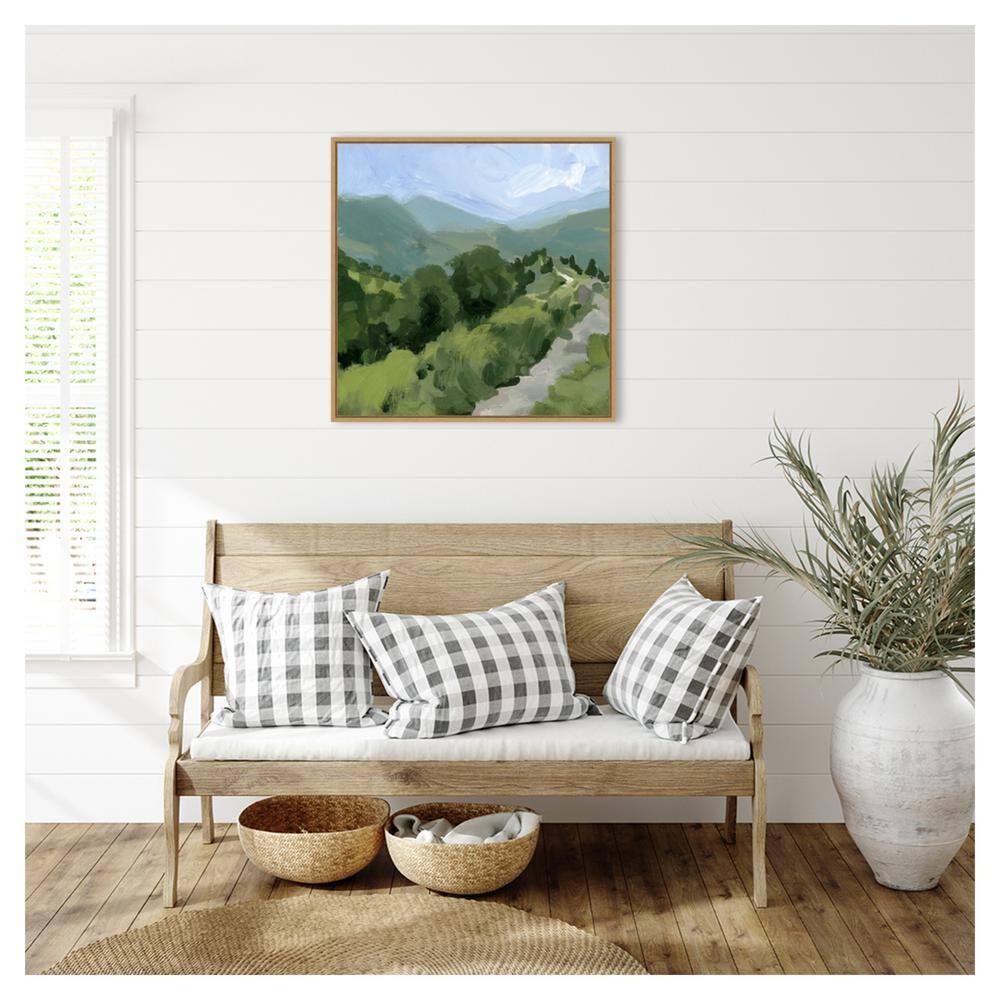 Amanti Art 30"x30" Tree Lined Path I by Victoria Barnes Framed Canvas Wall Art Print