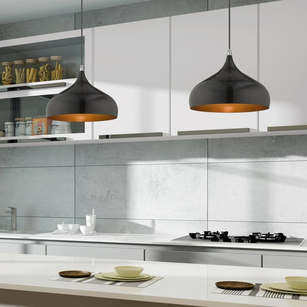 Livex Lighting Amador 1 - Light Pendant in  Shiny Black