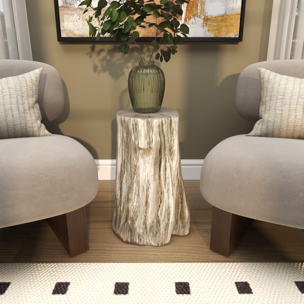Union Rustic Vezina Fiberglass Tree Trunk Side End Accent Table