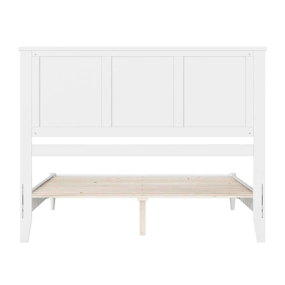AFI Charlotte Queen Solid Wood Low Profile Platform Bed, White