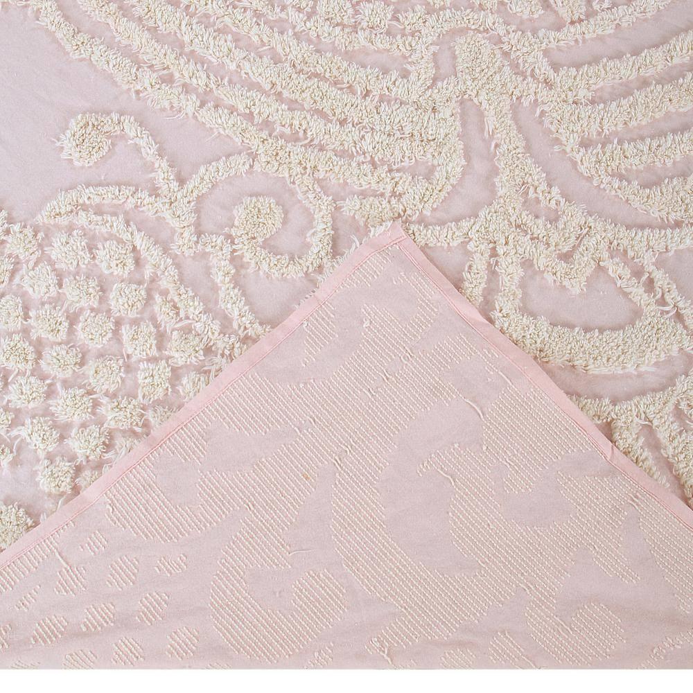 King Florence Collection 100% Cotton Tufted Unique Luxurious Medallion Design Bedspread Pink - Better Trends