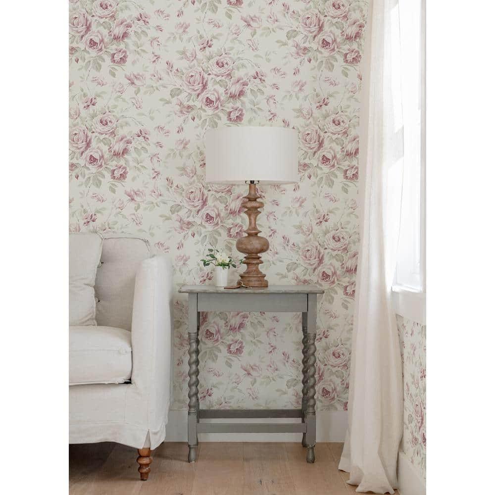 Chesapeake Manon Pink Rose Stitch Wallpaper