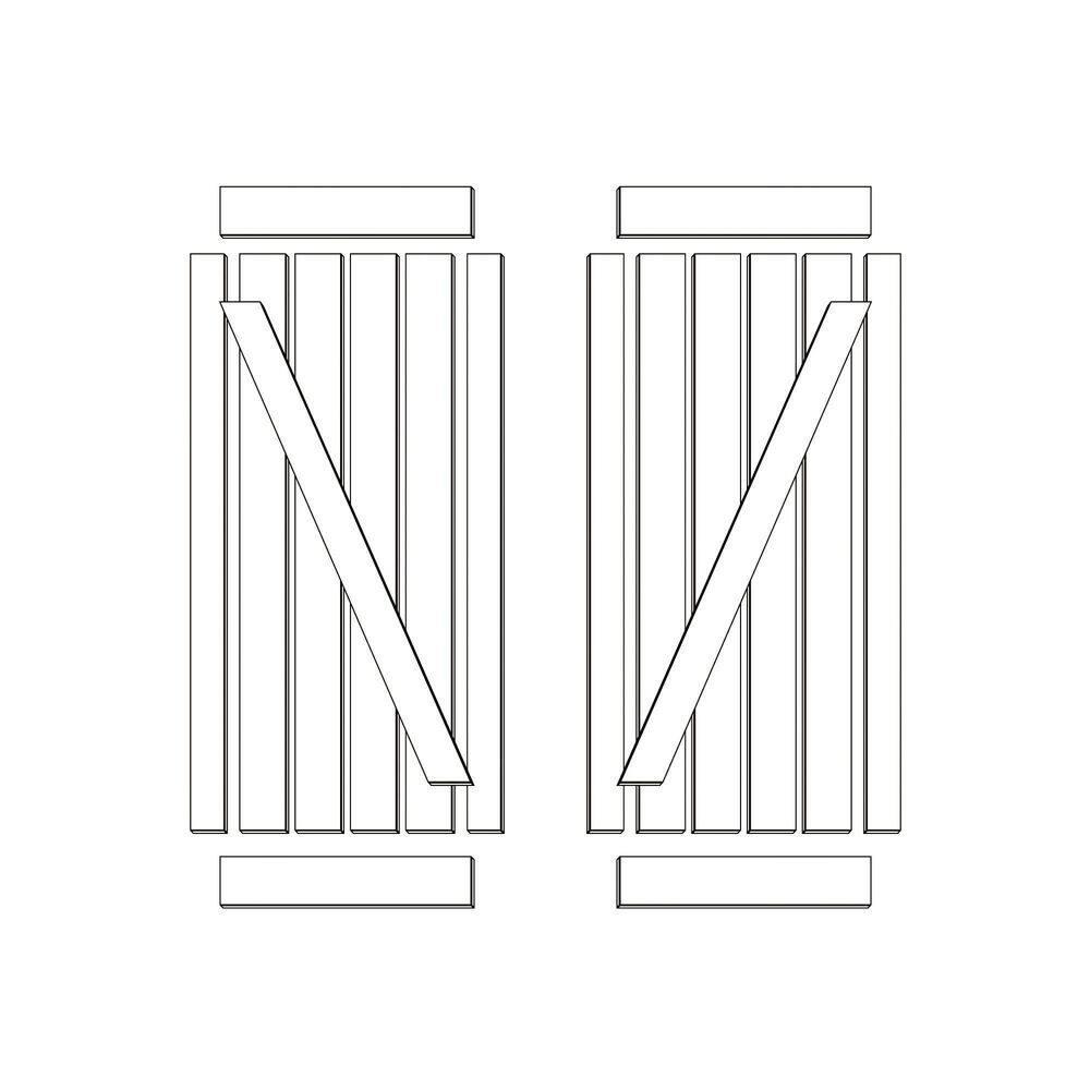 IsLife 36'' x 84'' Solid Wood Paneled Painted without Installation Hardware Kit Barn Door