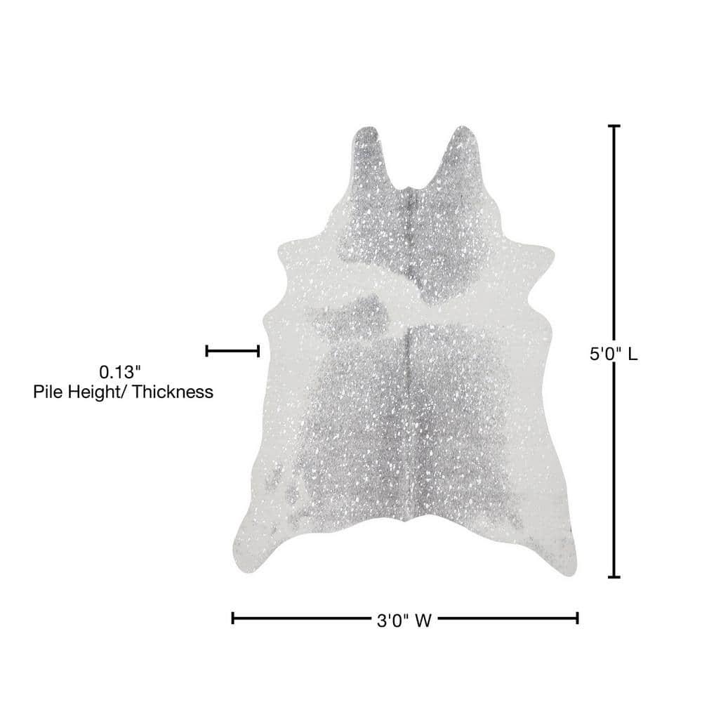 Loloi II Bryce Faux Cowhide Grey / Silver Area Rug