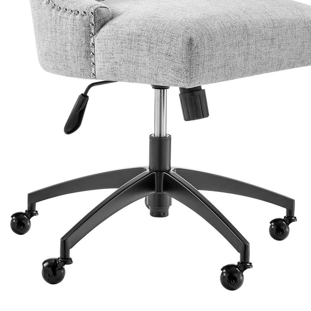 Modway Empower Channel Tufted Fabric Office Chair Black/Light Gray: Modern Desk Chair with Casters, Adjustable Height