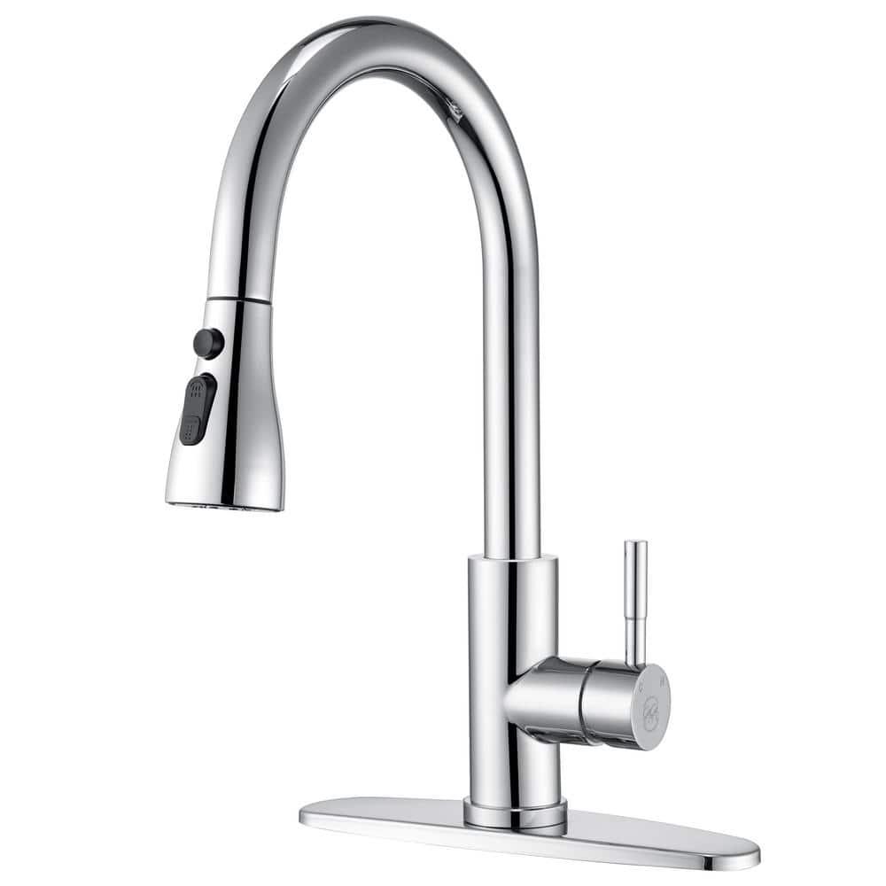 GAGALIFE Single Handle Pull Down Sprayer Kitchen Faucet High Arc Stainless Steel Faucet with 3-Function Sprayer JJL-CL-PT-SDP-C