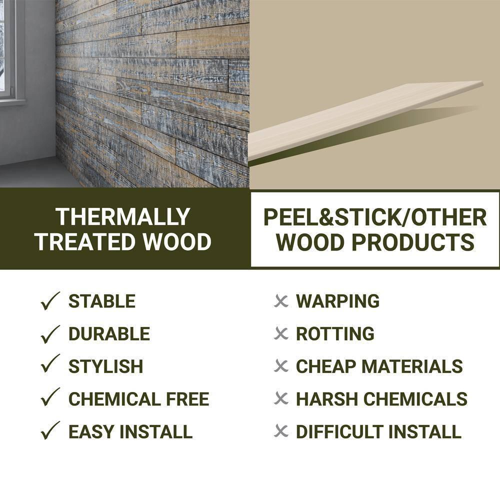 Thermo-Treated 1/4 in. x 5 in. x 4 ft. Barn Wood Wall Planks (10 sq. ft. 6-Pack)