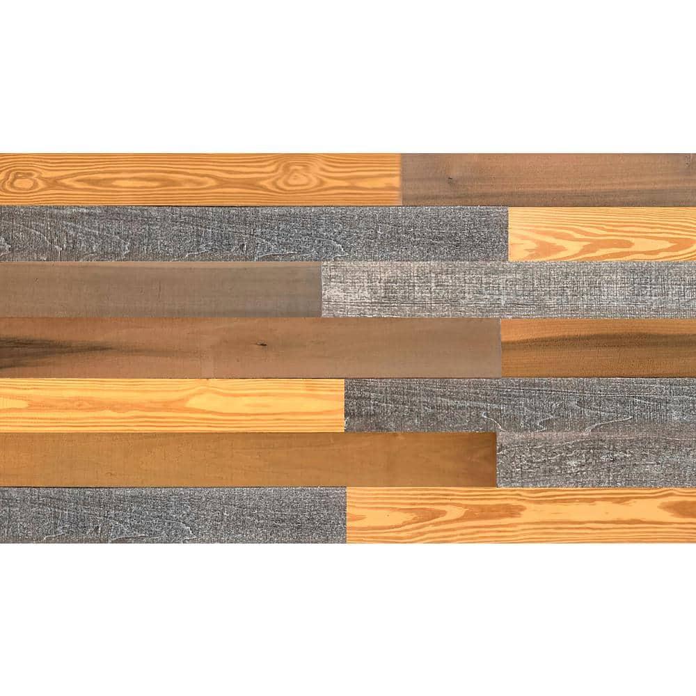 HomeRoots Thermo-Treated 1/4 x 5 in. x 4 ft. Barn Wood Wall Planks (10 sq. ft. 6-Pack)