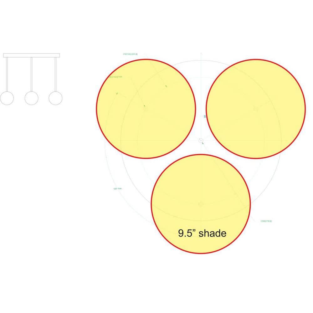Canopy Kit 15-1/2-Inch Round For Up To 3 Pendants