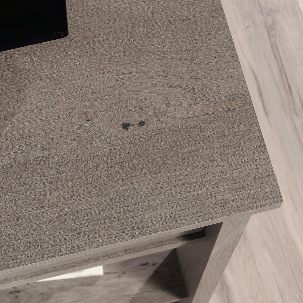 Sauder Trestle TV Stand with Drawers in Mystic Oak for TVs up to 60", Mystic Oak Finish