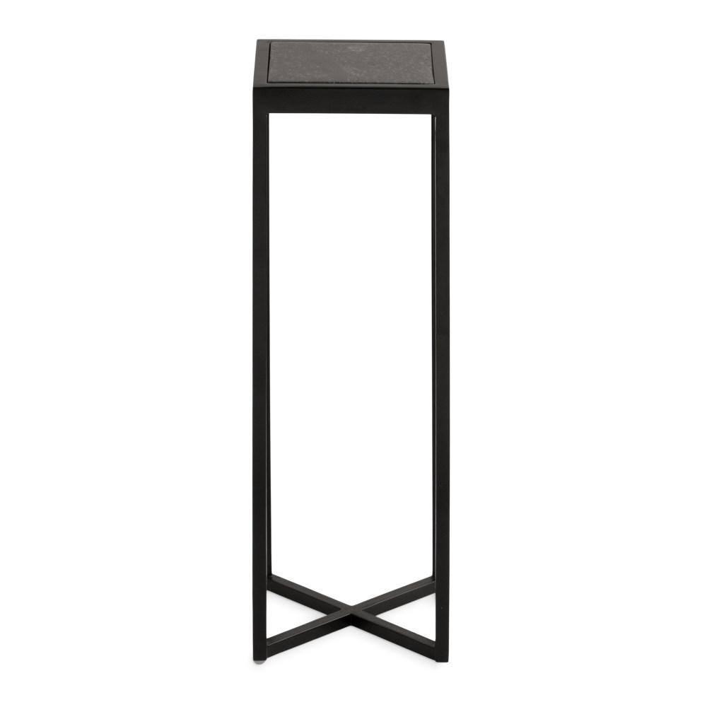 Kate and Laurel Jaspur Square Metal Drink Table, 7x7x21, Black
