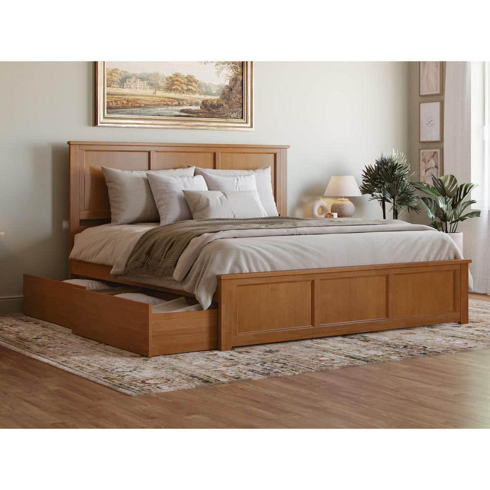 Solid Wood Platform Storage Bed