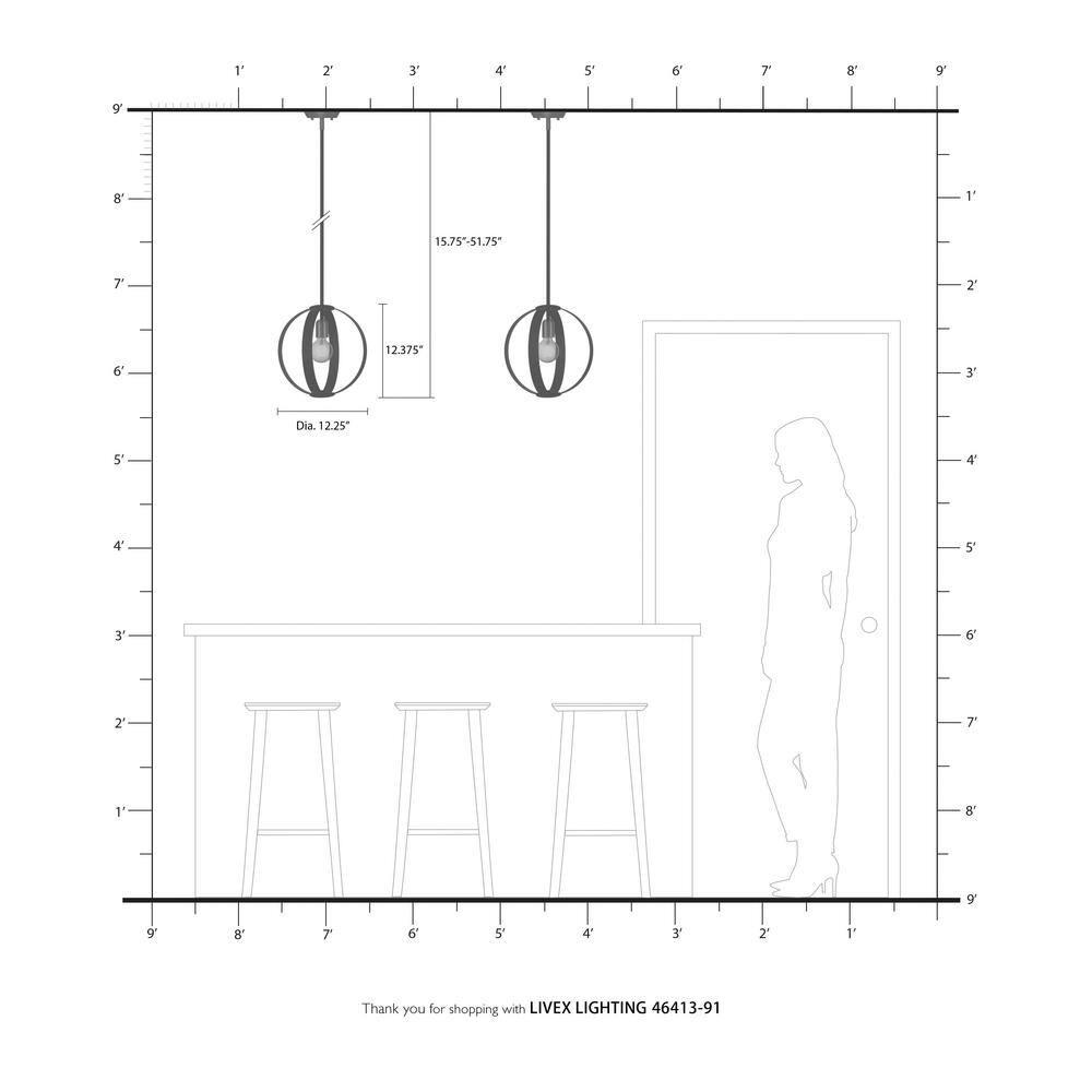 Livex Lighting Modesto 1 - Light Pendant in  Brushed Nickel
