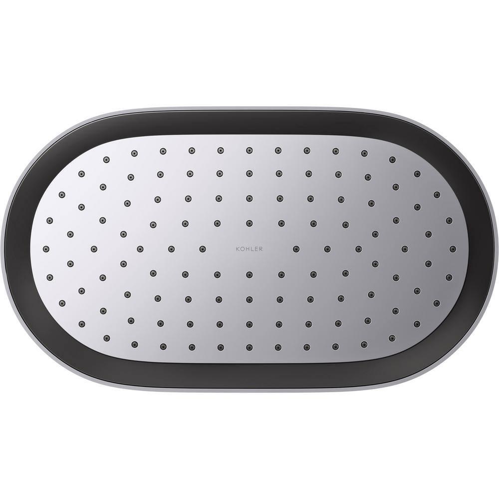 Statement 14" Single-Function Wall or Ceiling-Mount Round Rainhead, Oblong Rain Showerhead 2.5 GPM