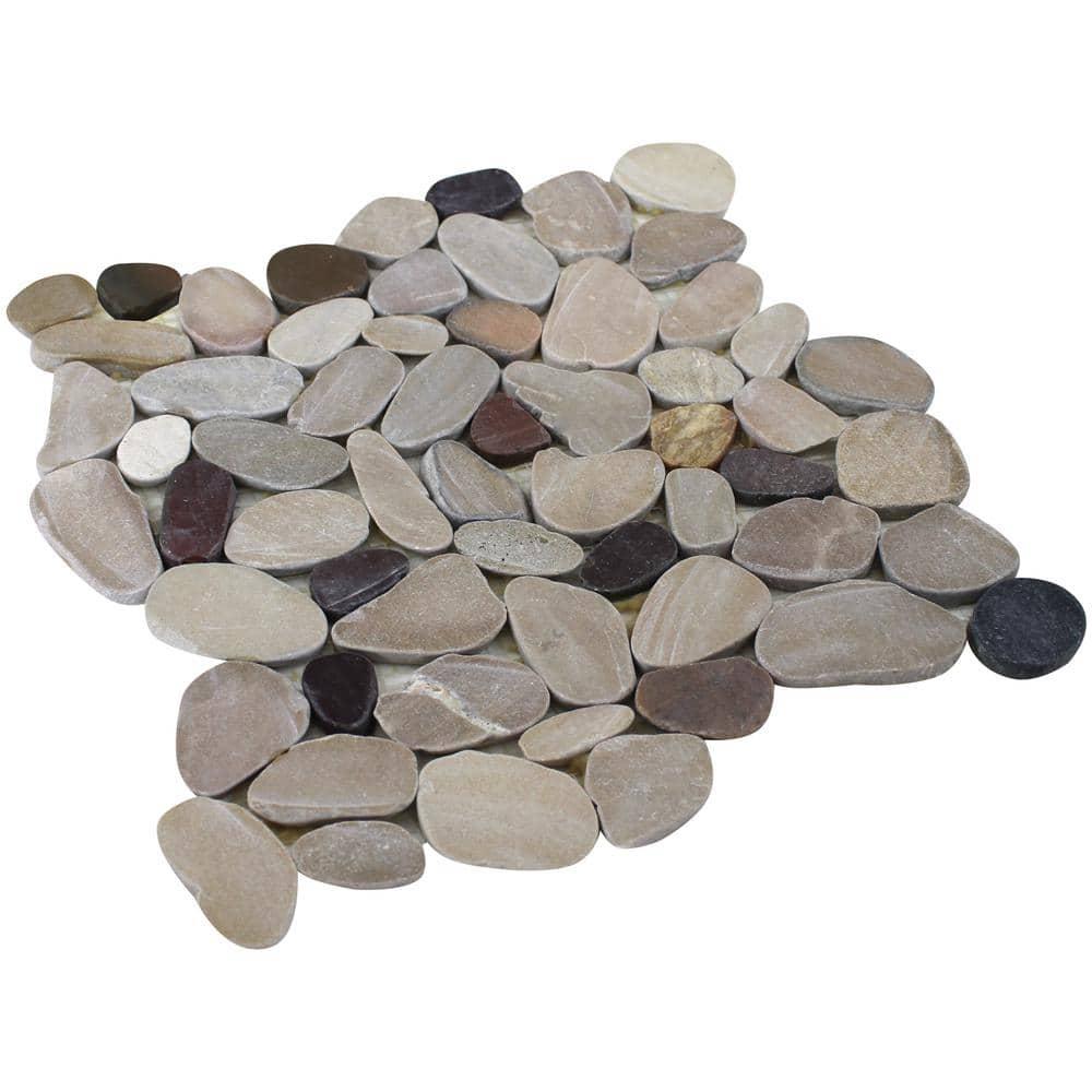 Rainforest 12" x 12" Natural Stone Pebbles Mosaic Wall & Floor Tile