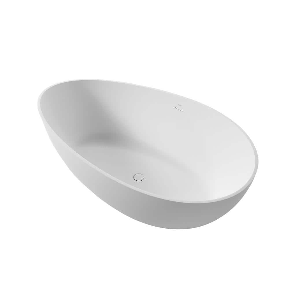 Vanity Art 63" x 37" Freestanding Soaking Stone Bathtub VA6918-ML