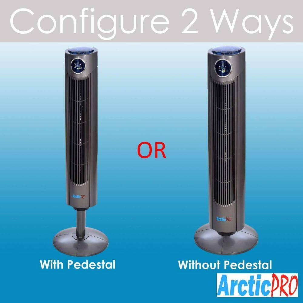 42-inch Dark Gray Plastic Oscillating Tower Fan with Remote Control