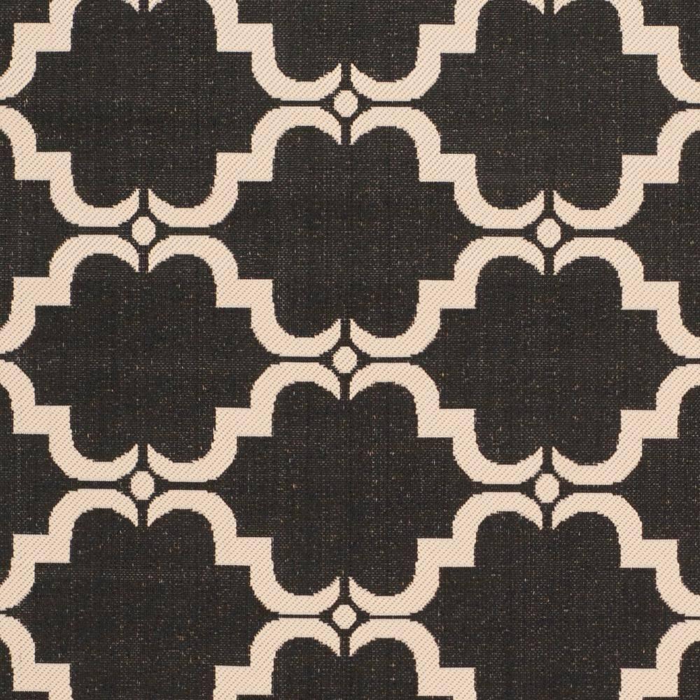SAFAVIEH Courtyard Estelle Geometric Indoor/Outdoor Area Rug, 9' x 12', Black/Beige