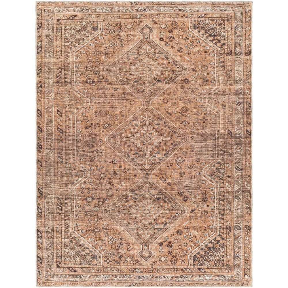 Cade Washable Rug - Orange / 5'3" x 7'3"