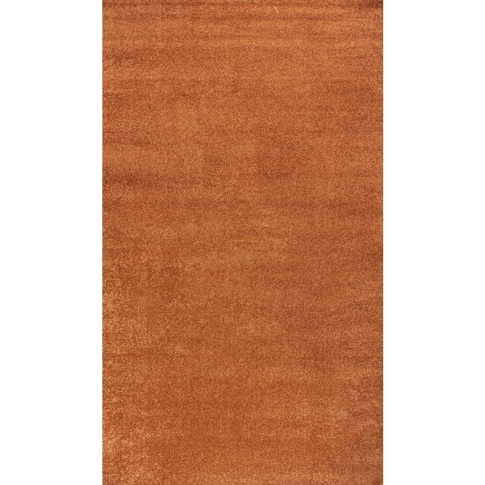 8'x10' Haze Solid Low-Pile Area Rug, Orange - JONATHAN Y