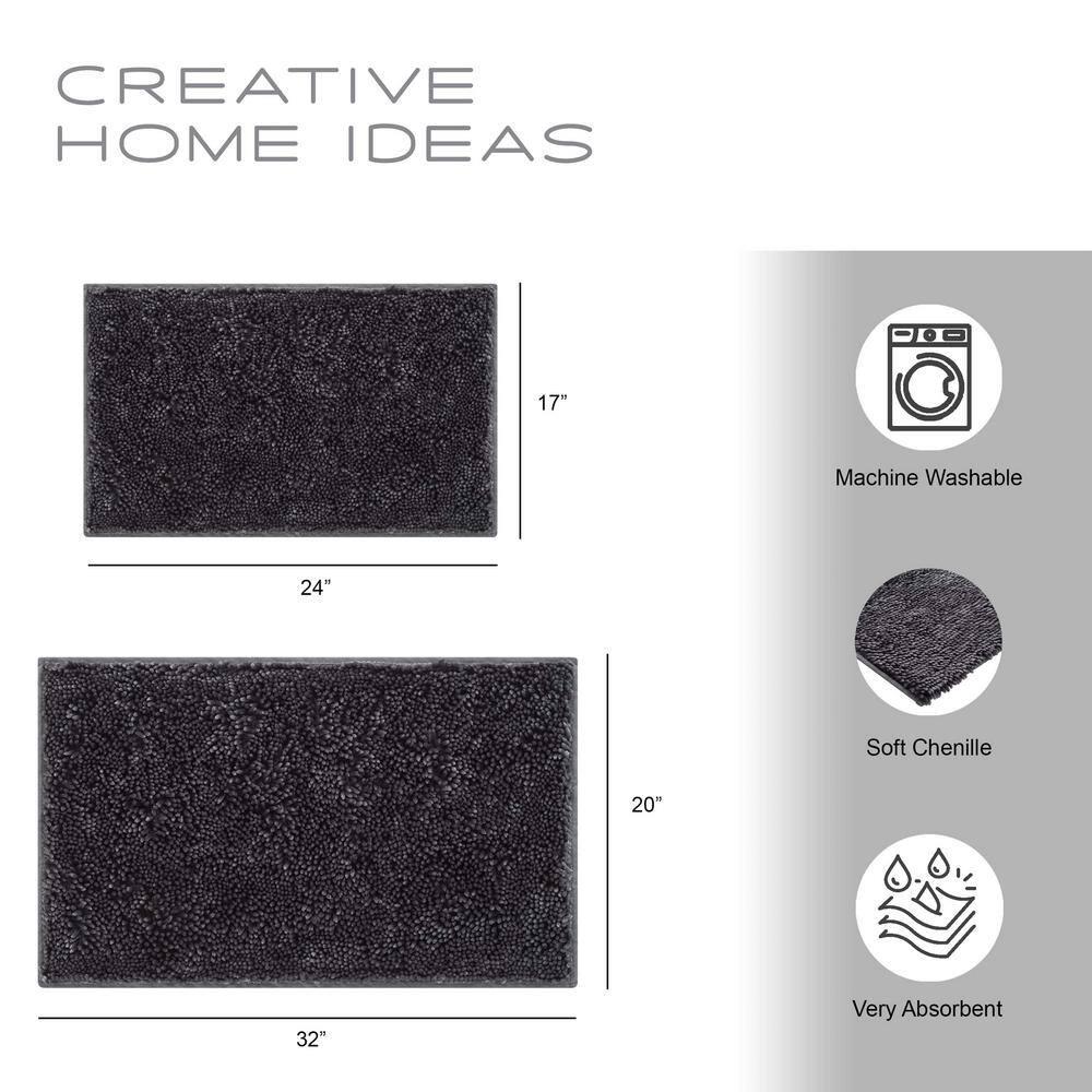 Ombre 70 in. x 72 in. White/Grey/Linen Shower Curtain 16-Piece Bath Set